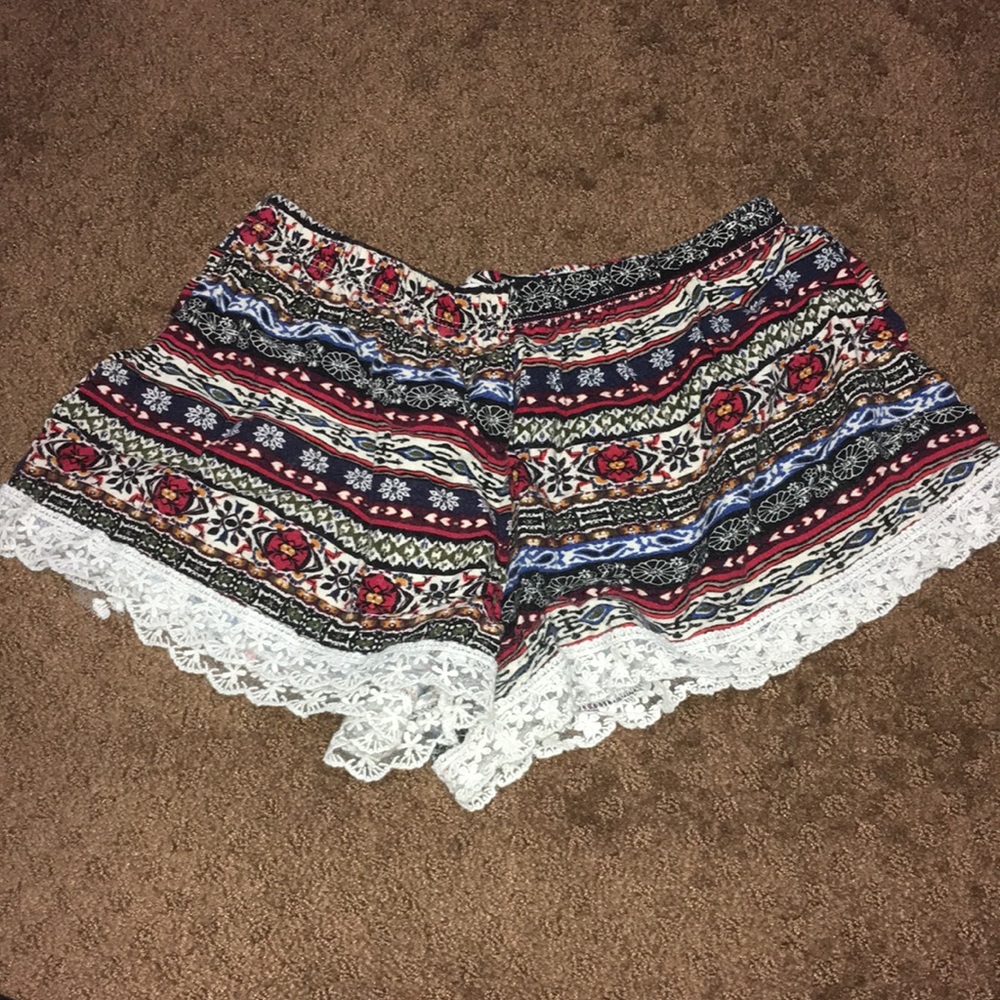 Boho shorts Small -bohemian shorts cozy & comfy, stretch waist EUC